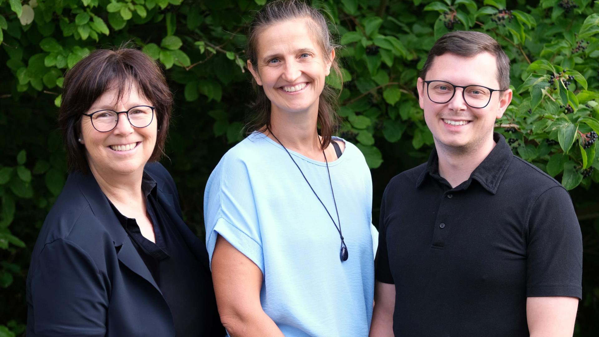 Karin Jacobs, Franziska Lautenschläger und Oskar Staufer